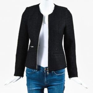 Anine Bing Black Tweed Zip Up Jacket